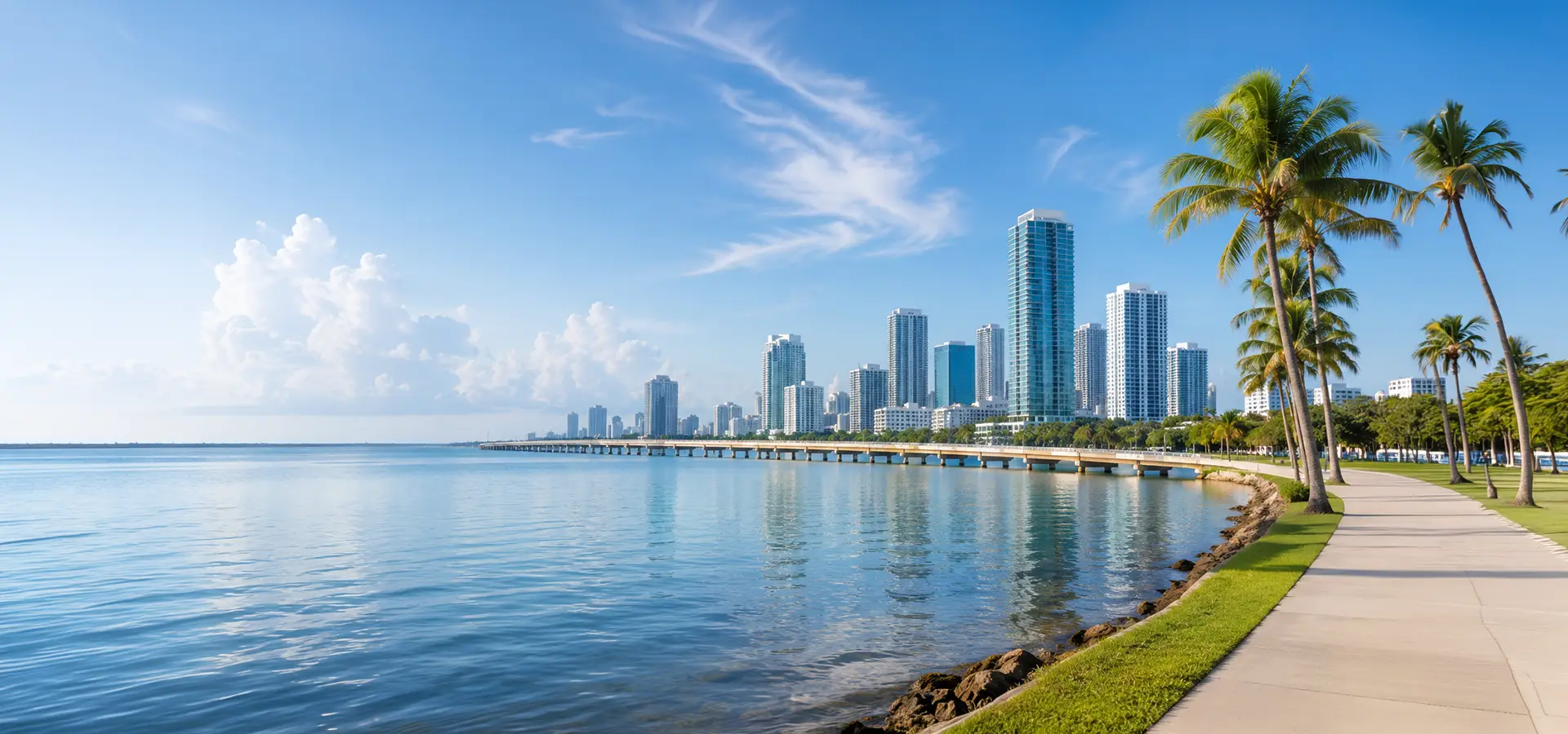 South Florida waterfront and skyline